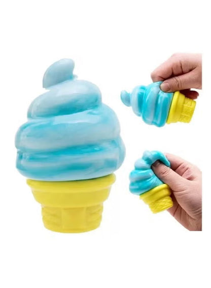 NeeDoh Nice Cream Cone Blue Squishy Stress Toy – Soft Sensory Fidget Toy