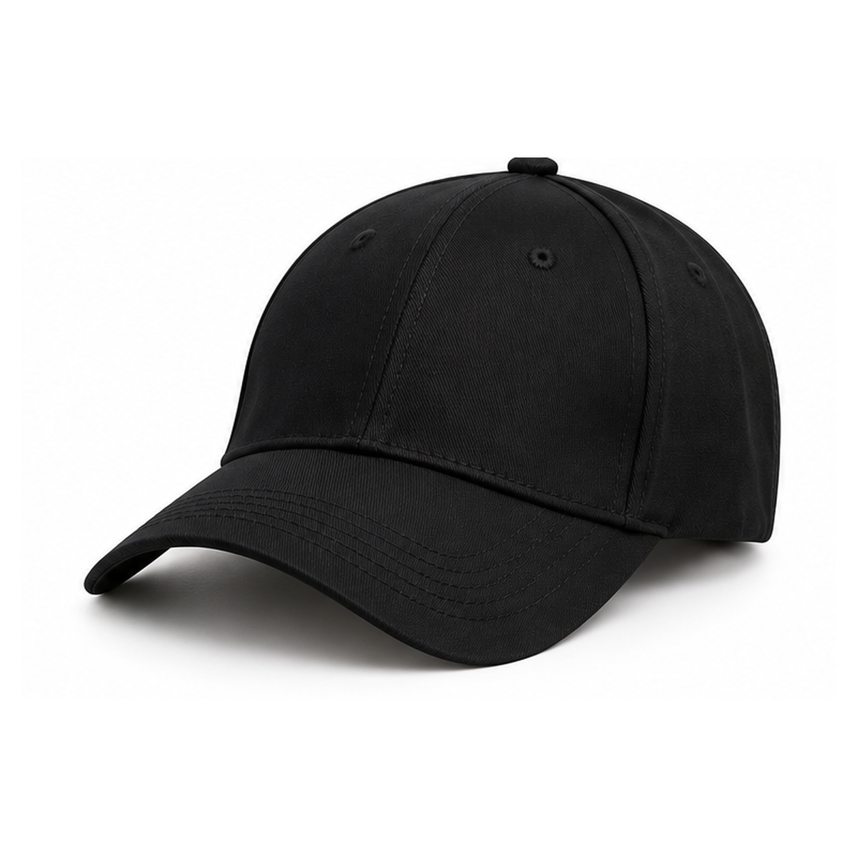 Plain Black Baseball Cap – Unisex Casual Hat with Curved Brim