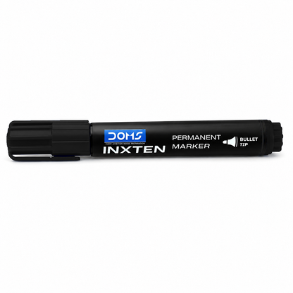 Product Title: DOMS Inxten Permanent Marker – Bullet & Chisel Tip, Blue Black Red, Single or Box of 12
