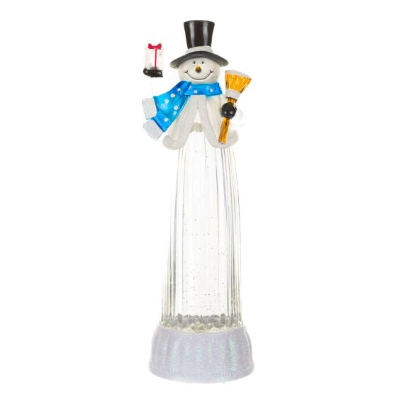 Snowman LED Glitter Lantern – Festive Holiday Display Piece