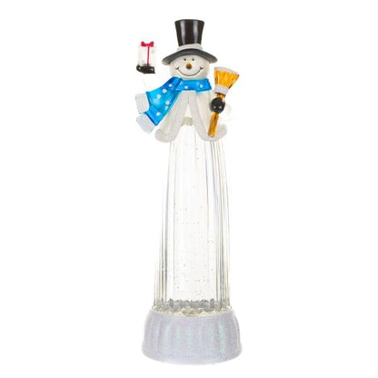 Snowman LED Glitter Lantern – Festive Holiday Display Piece