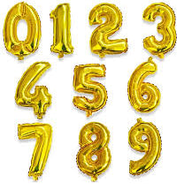 Gold Number Foil Balloon – 80 cm -(32") (0–9)