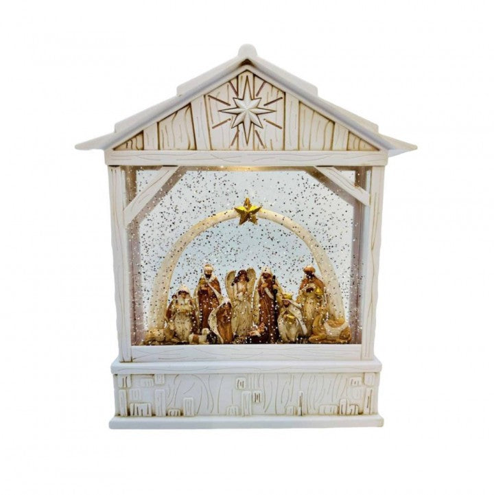 Pajangan Natal Nativity Bintang Kejora Lampu LED + Musik + Air