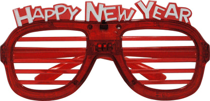Red LED Happy New Year Light Up Party Glasses
