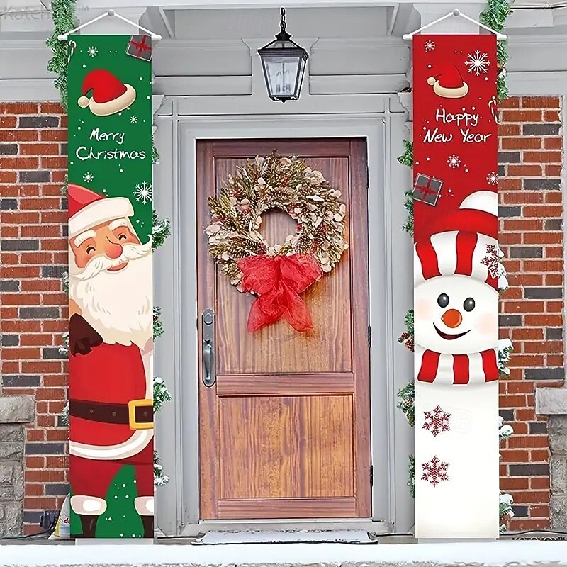 Merry Christmas & Happy New Year Porch Banner Set  180 cm