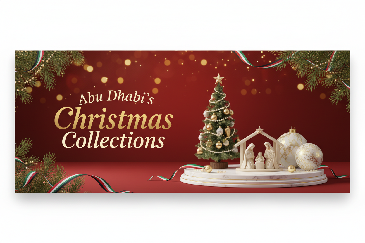 reduce decerations , add text Abudhabi's christmas collections