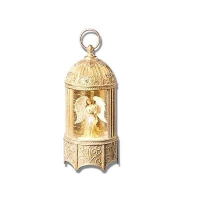 Roman Battery Operated LED Swirl Birdcage with Angel and Dove Lantern