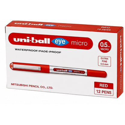 Uni-ball Eye Micro Roller Ball Pen 0.5 mm – Black Blue Red Green, Single Piece or Box of 12